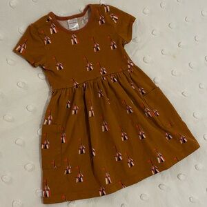 Hanna Andersson Girls 4T Playground Dress with Circus Tent Pattern | 100% Cotton